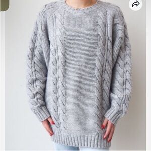 BLT Adele Big Sister Oversized Crewneck Sweater in Gray